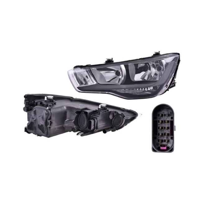 Faro Izquierdo para Audi A1 2011-2015 Halógeno Sin foco Con motor Fondo negro Eléctrico