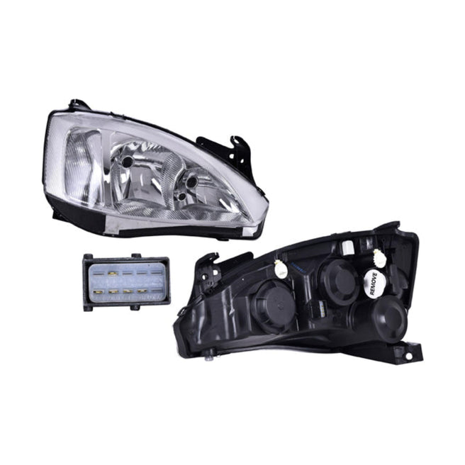 Faro Cv Corsa 03-07 Linea Anterior 5 Puertas Fondo Cromado P/Foco H7 5 Pines S/Foco Depo P/ Chevrolet Corsa 2003-2007