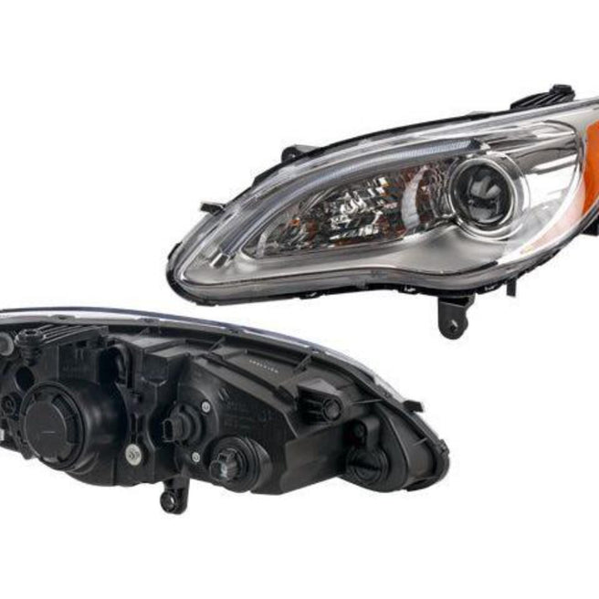 Faro Cr 200 Lx/Limited/Touring 12-14 Fondo Cromado C/Leds C/Foco Depo Izq P/ Chrysler 200 2012-2014