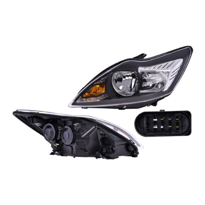 Faro Fd Focus 09-11 Manual Fondo Negro S/Foco Depo Izq P/ Ford Focus 2009-2011