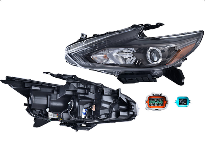 Faro Ns Altima 17-18 Fondo Negro P/Foco Halogeno C/Leds C/Foco Depo Izq P/ Nissan Altima 2017-2018
