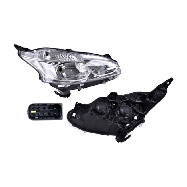 Faro Pg 208 13-16 Electrico S/Motor P/Foco Halogeno S/Foco Depo Der P/ Peugeot 208 2013-2016