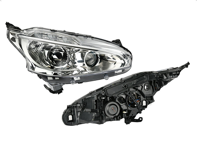 Faro Pg 208 13-16 Electrico S/Motor C/Lupa P/Foco Halogeno C/Leds S/Foco P/ Peugeot 208 2013-2016