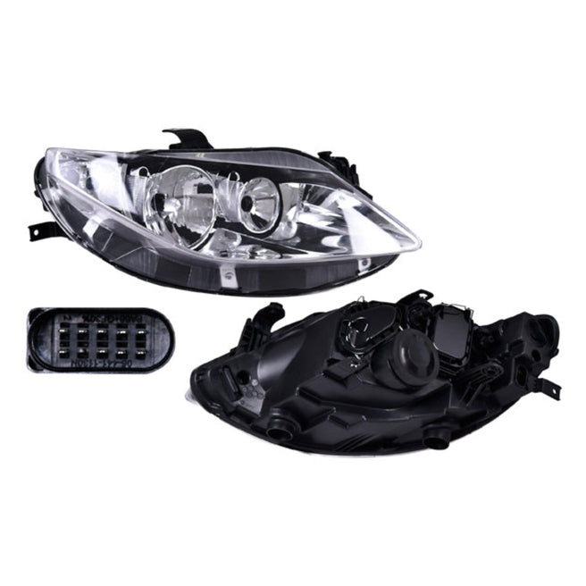 Faro Derecho para Seat Ibiza 2010-2012 Halógeno Sin foco Fondo cromado Eléctrico