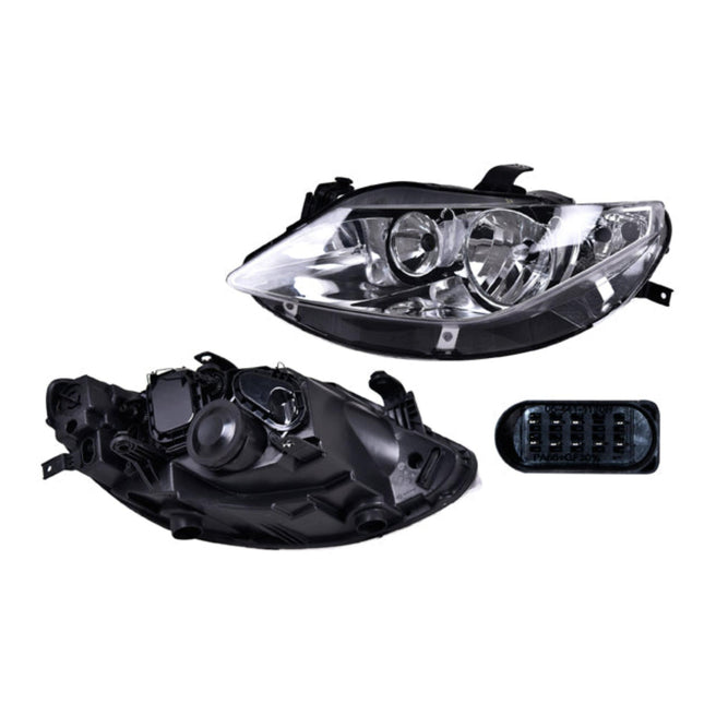 Faro Izquierdo para Seat Ibiza 2010-2012 Halógeno Sin foco Fondo cromado Eléctrico