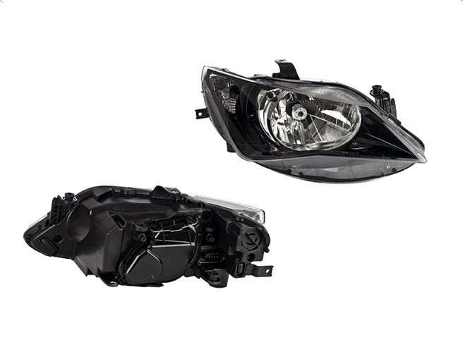 Faro Derecho para Seat Ibiza 2013-2017 Halógeno Sin foco Sin motor Fondo negro Eléctrico