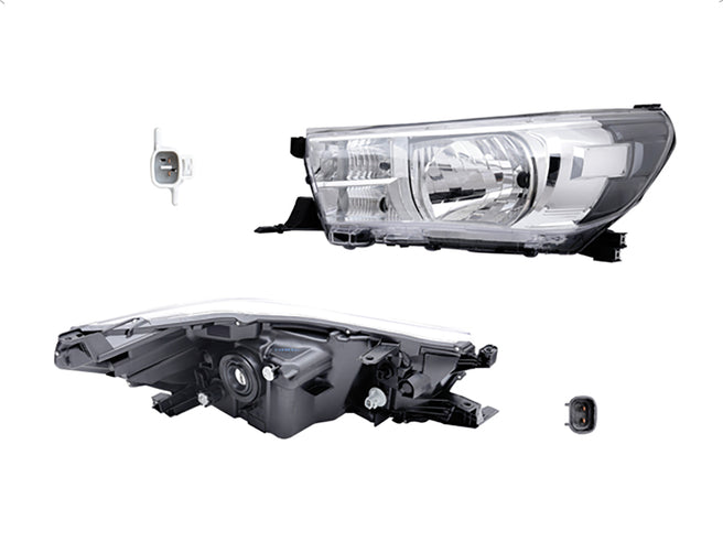Faro Ty Hilu X 16-24 Manual P/Foco Halogeno S/Foco Depo Izq P/ Toyota Hilux 2016-2024