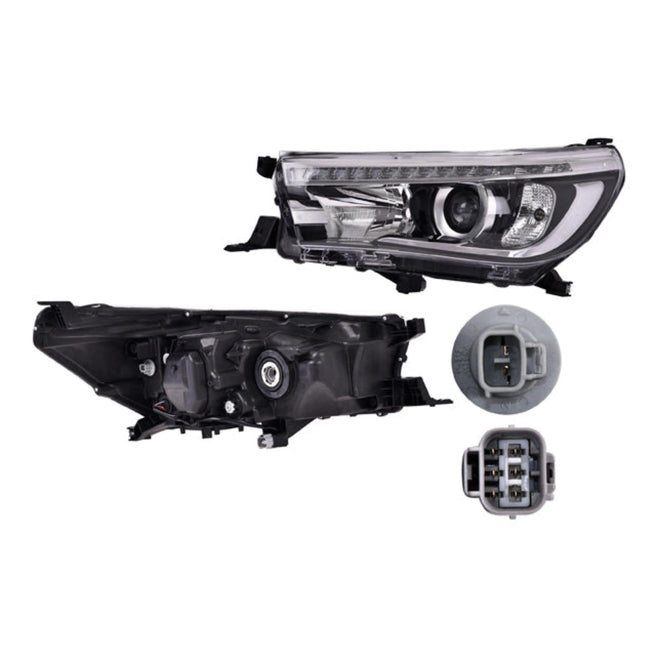 Faro Electrico P/Foco Halogeno C/Leds S/Foco P/ Toyota Hilux 2016-2020