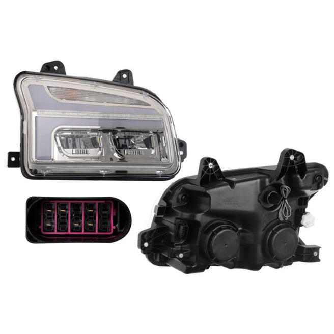 Faro Kw T880 Fondo Cromado C/Leds Cn Der P/ Kenworth T880 2014-2023