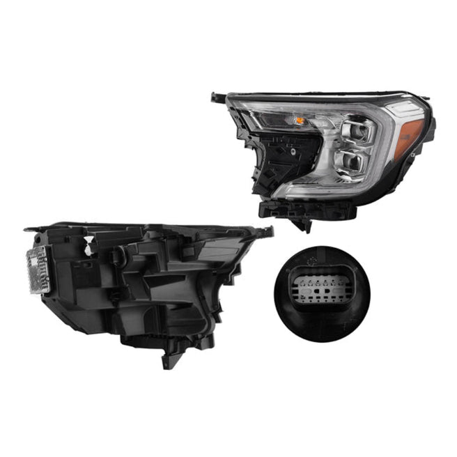 Faro Gm Terrain 22-24 Denali C/Lupa C/Leds Moldura Cromada Cn Izq P/ Gmc Terrain 2022-2024