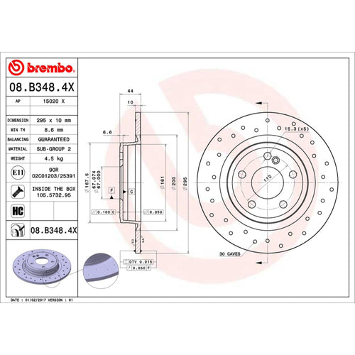 Disco De Freno Trasero Para Mercedes-Benz Cla200 2013-2018