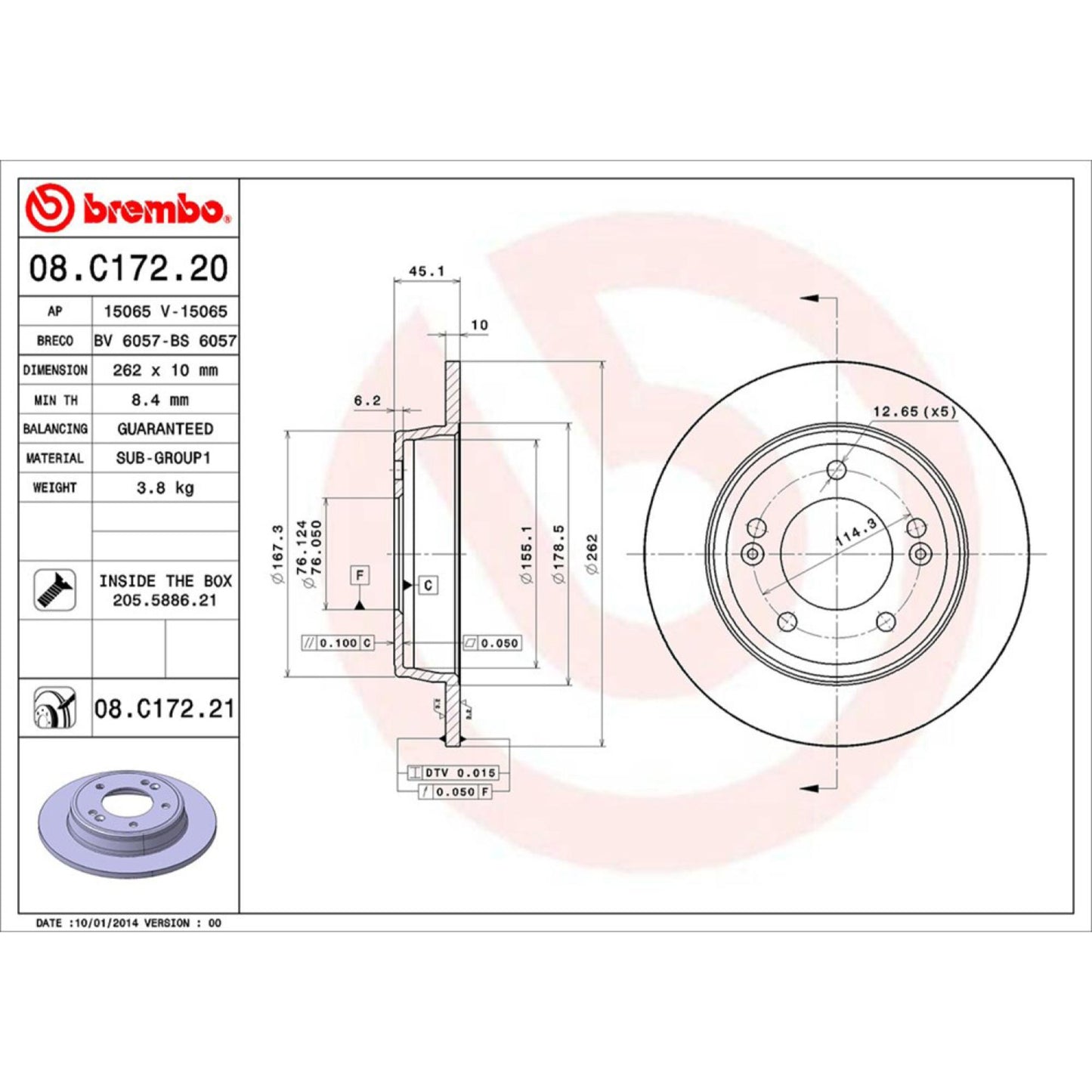 Disco De Freno Trasero Para Hyundai Elantra 2011-2020