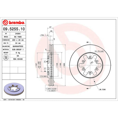 Disco De Freno Delantero Para Nissan Pickup 1988-2009