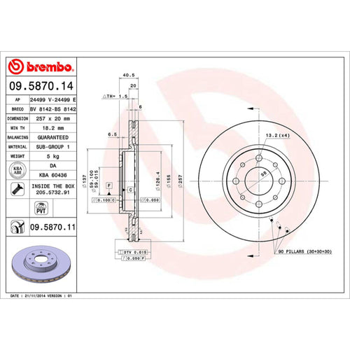 Disco De Freno Delantero Para Fiat Palio 2004-2011