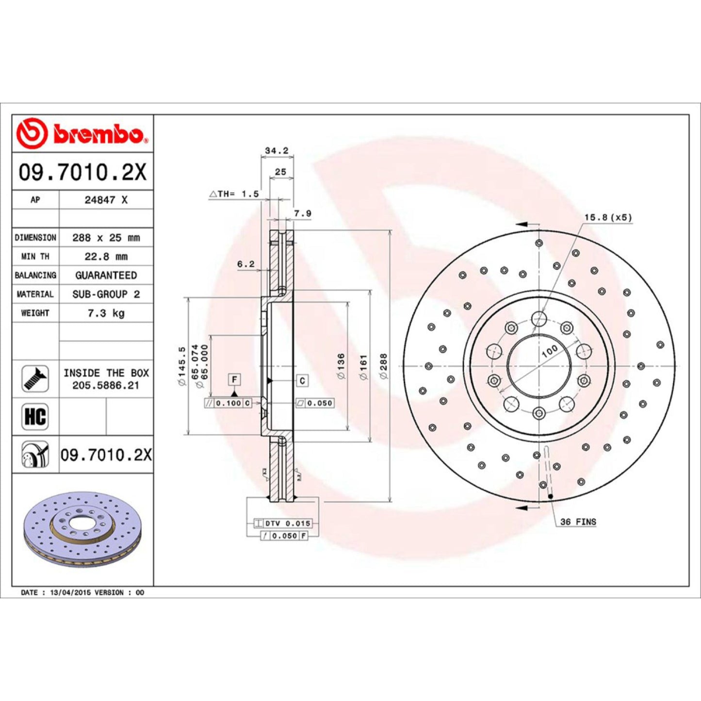 Disco De Freno Delantero Para Volkswagen Golf 1999-2006