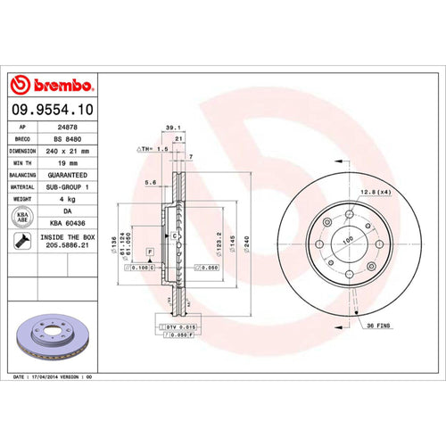 Disco De Freno Delantero Para Honda Fit 2006-2008