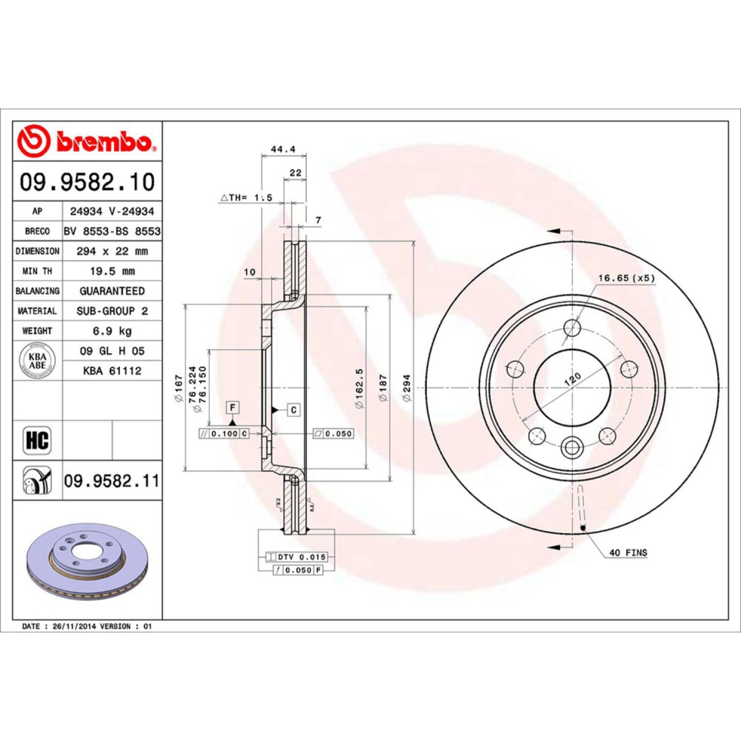 Disco De Freno Trasero Para Volkswagen Eurovan 2006-2009