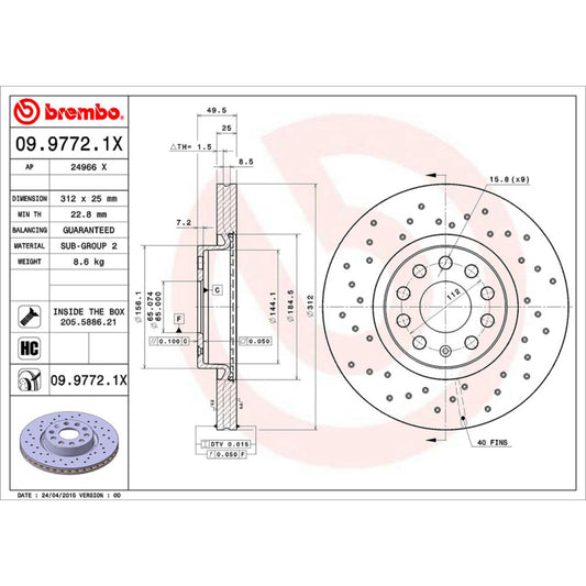 Disco De Freno Delantero Para Audi A3 2004-2019