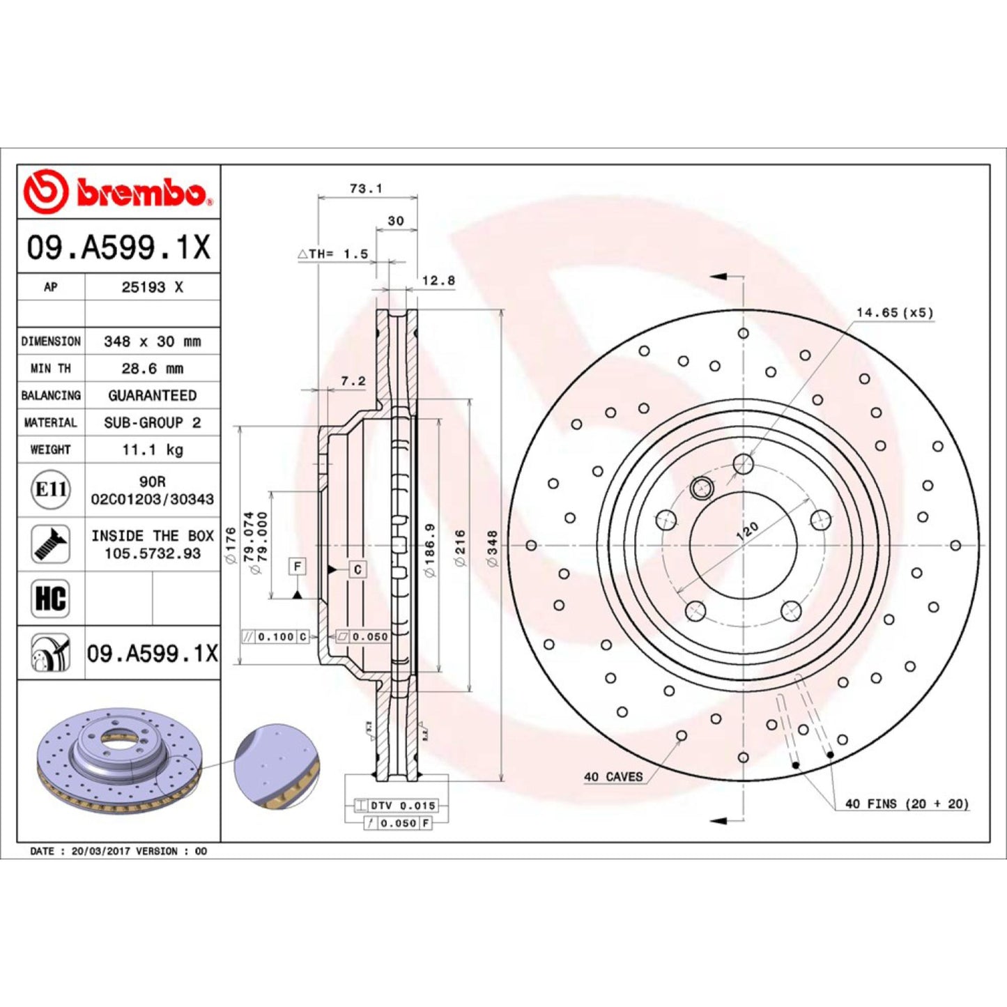 Disco De Freno Delantero Para Bmw 335I 2007-2010