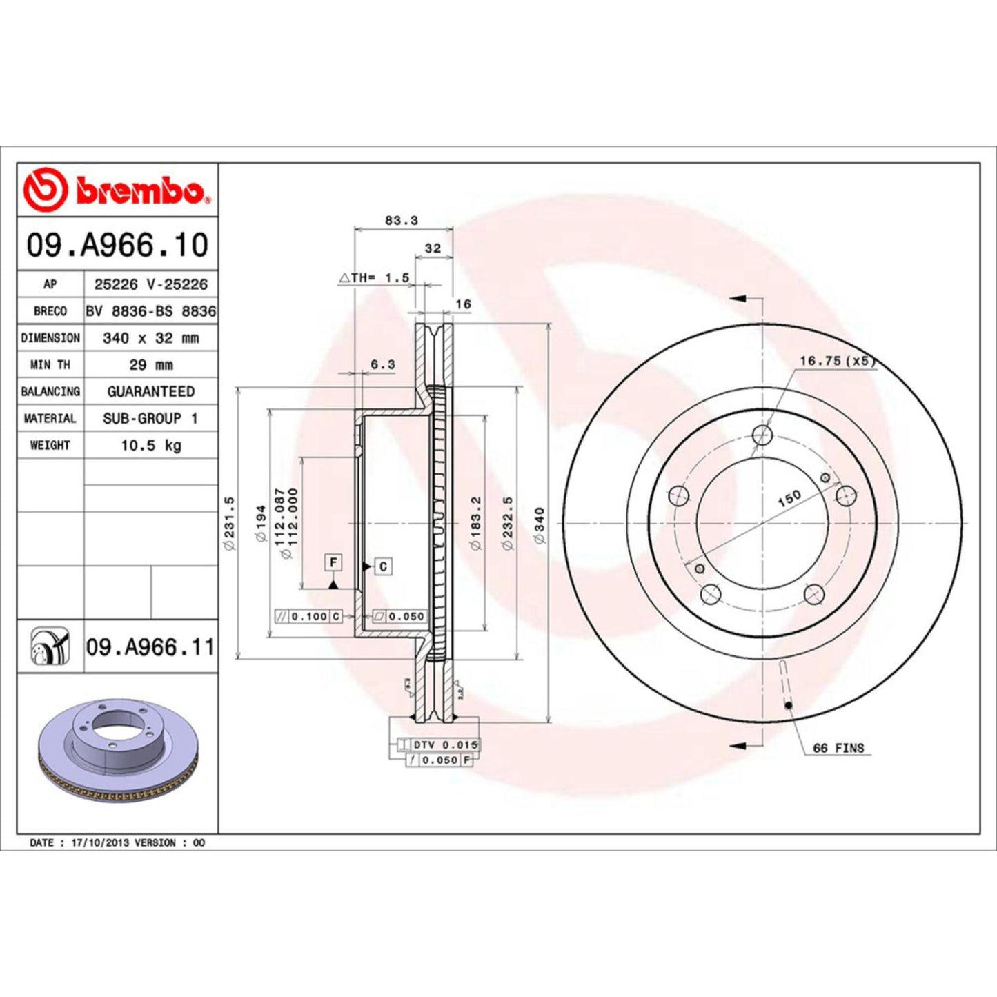 Disco De Freno Delantero Para Lexus Lx570 2008-2015