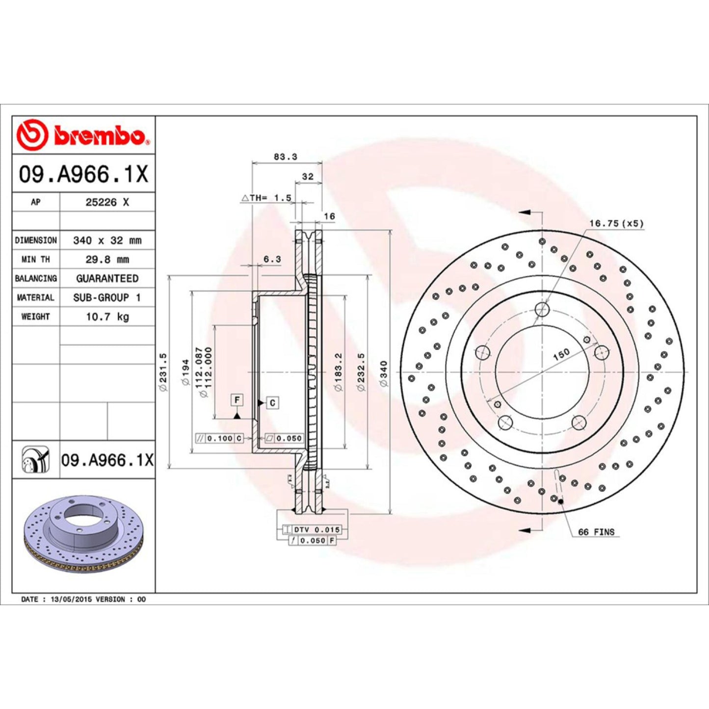 Disco De Freno Delantero Para Lexus Lx570 2008-2015