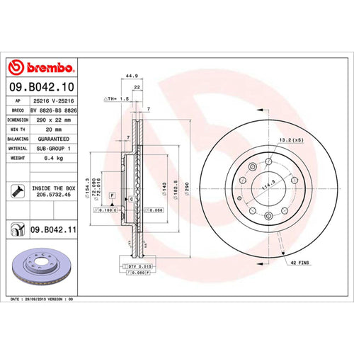 Disco De Freno Delantero Para Mazda Mx-5 2006-2015