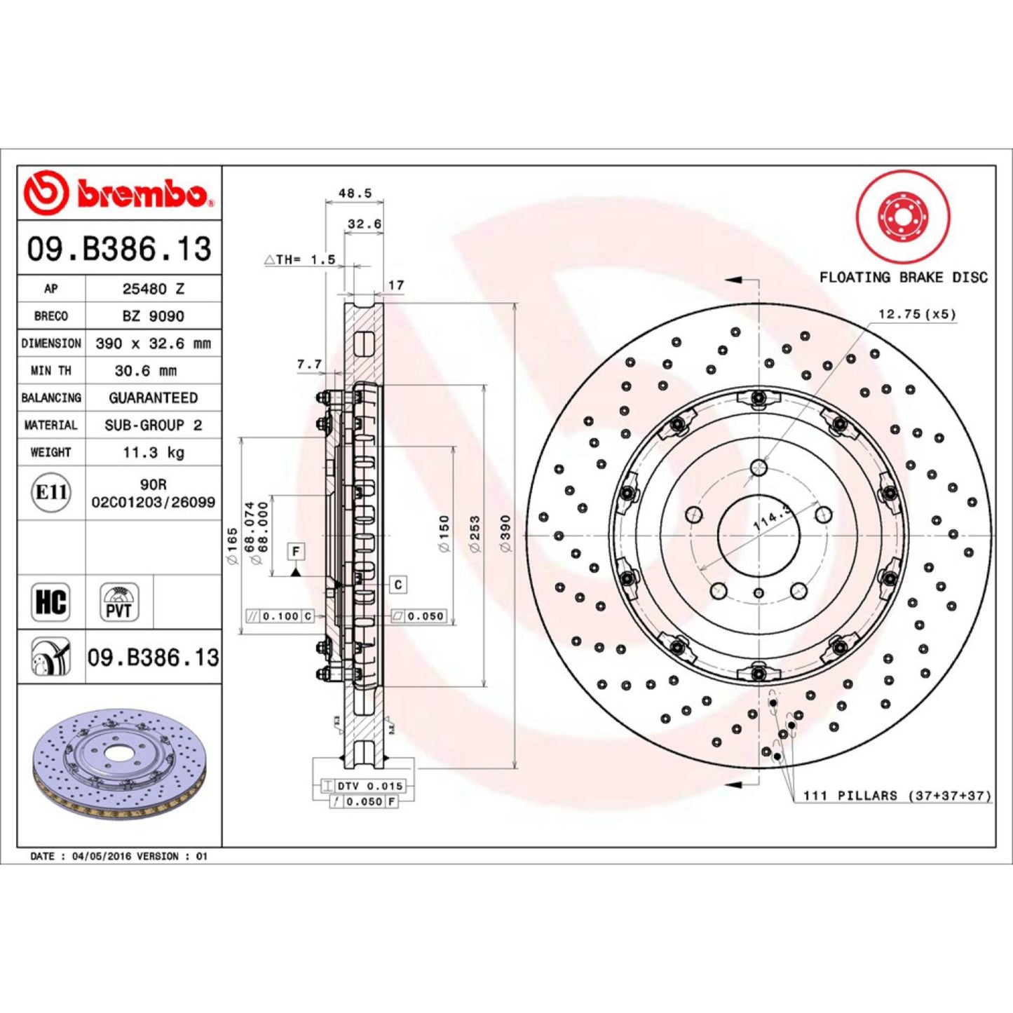 Disco De Freno Delantero Para Nissan Gt-R 2017-2017
