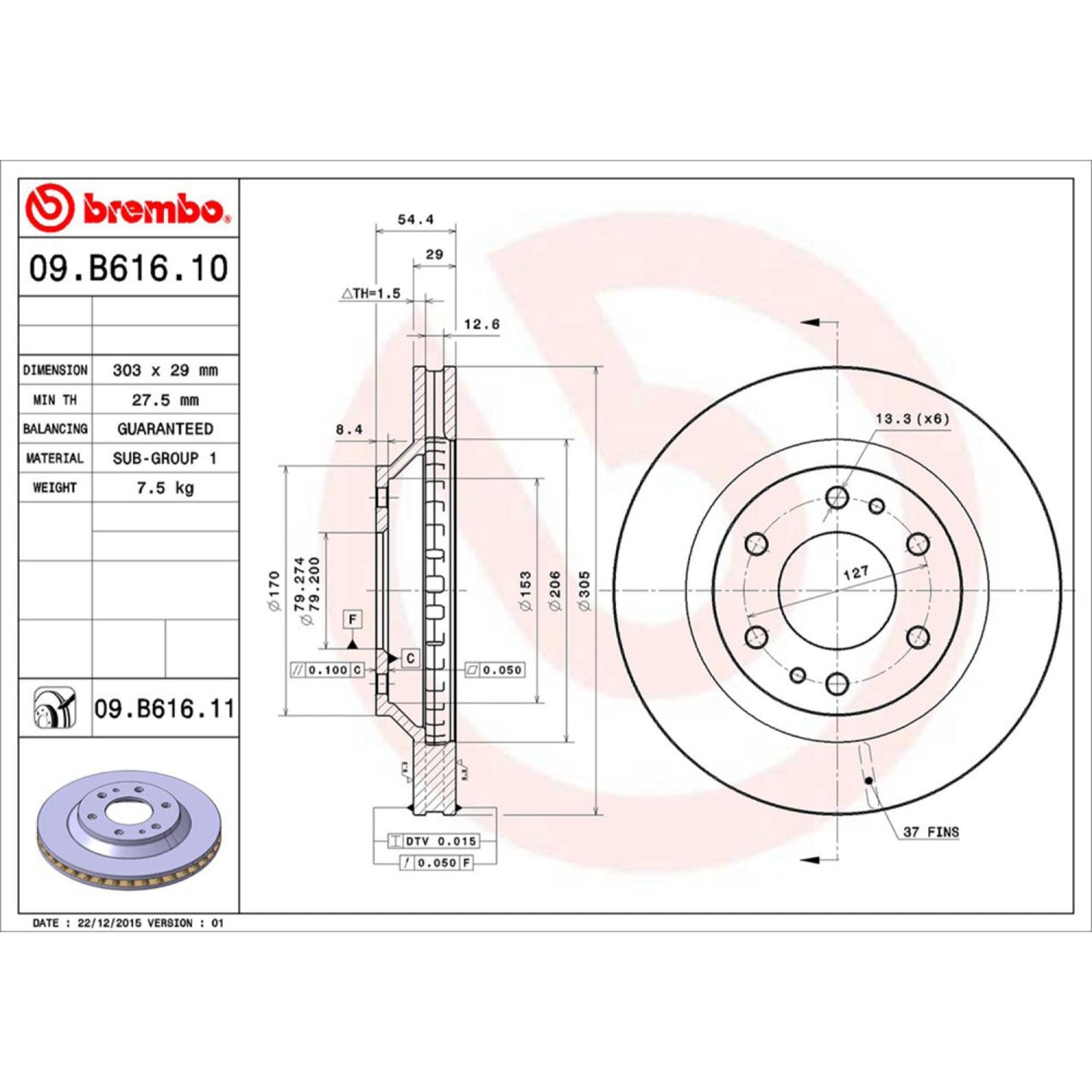 Disco De Freno Delantero Para Chevrolet Trailblazer 2002-2005