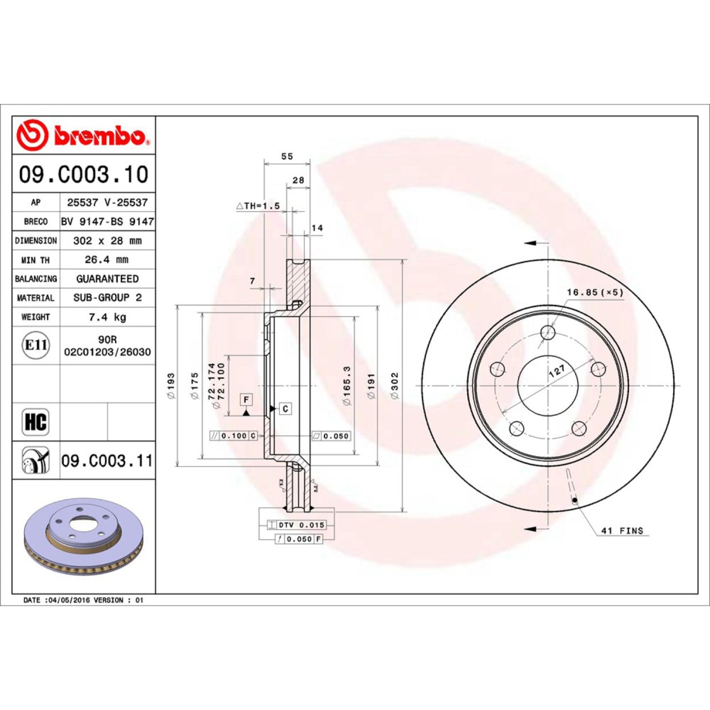 Disco De Freno Delantero Para Jeep Wrangler 2007-2017