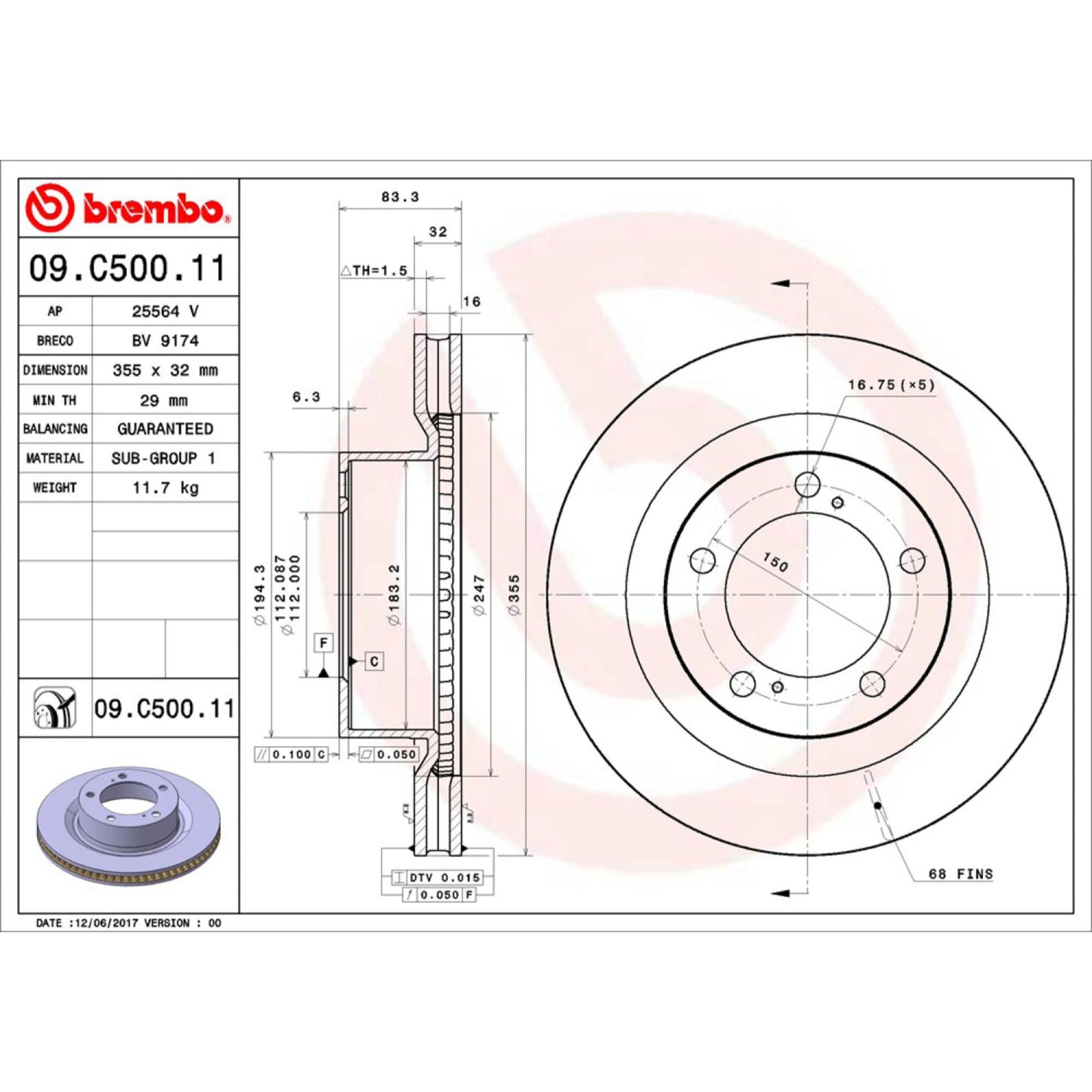 Disco De Freno Delantero Para Toyota Tundra 2007-2021
