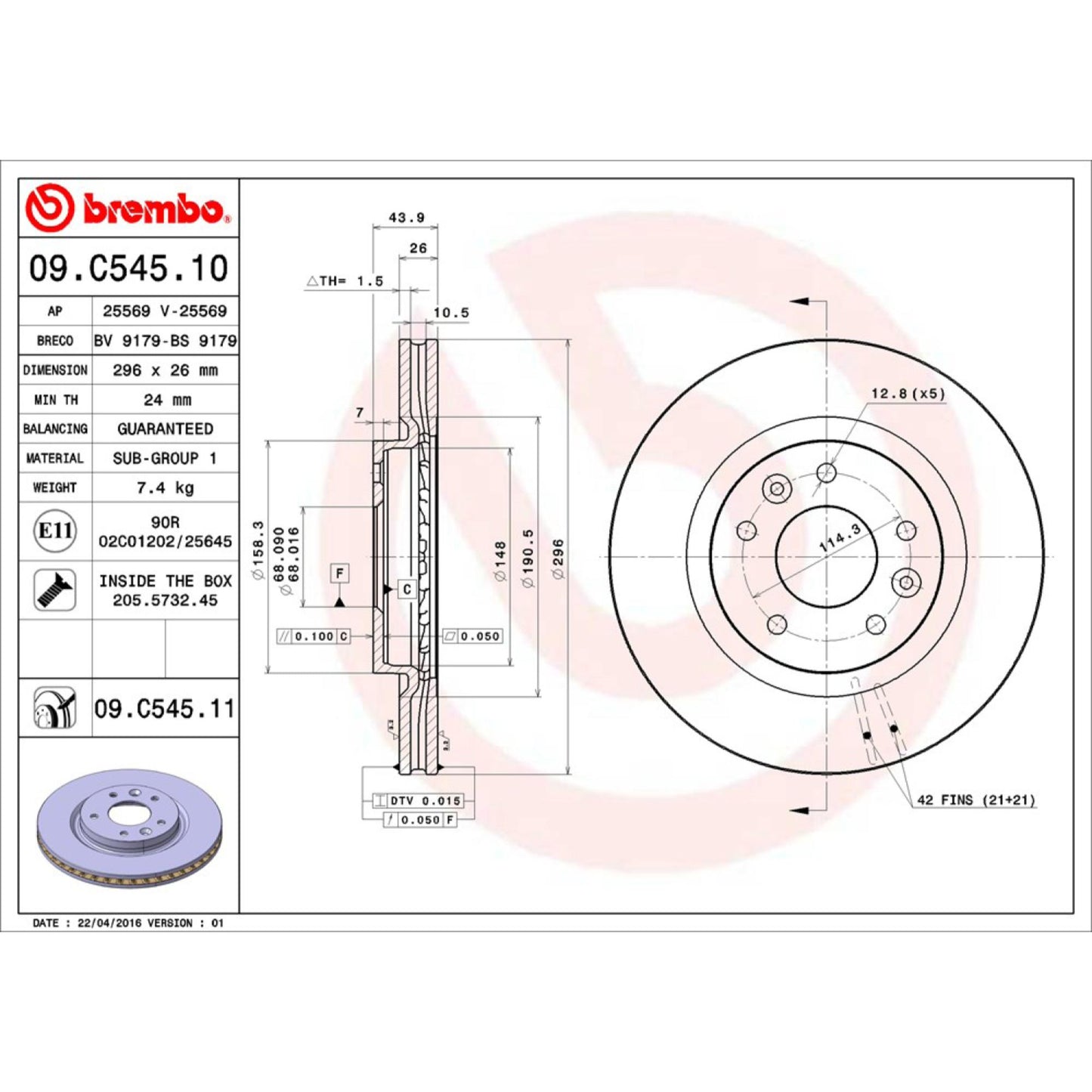 Disco De Freno Delantero Para Nissan X-Trail 2014-2019