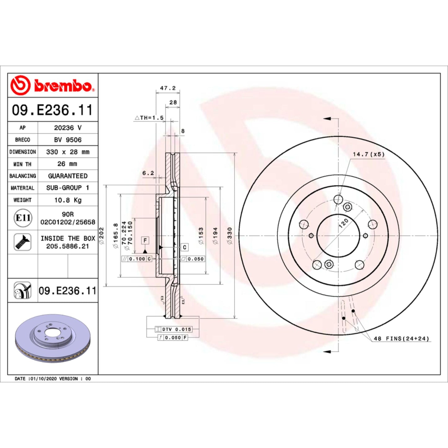 Disco De Freno Delantero Para Acura Mdx 2007-2013