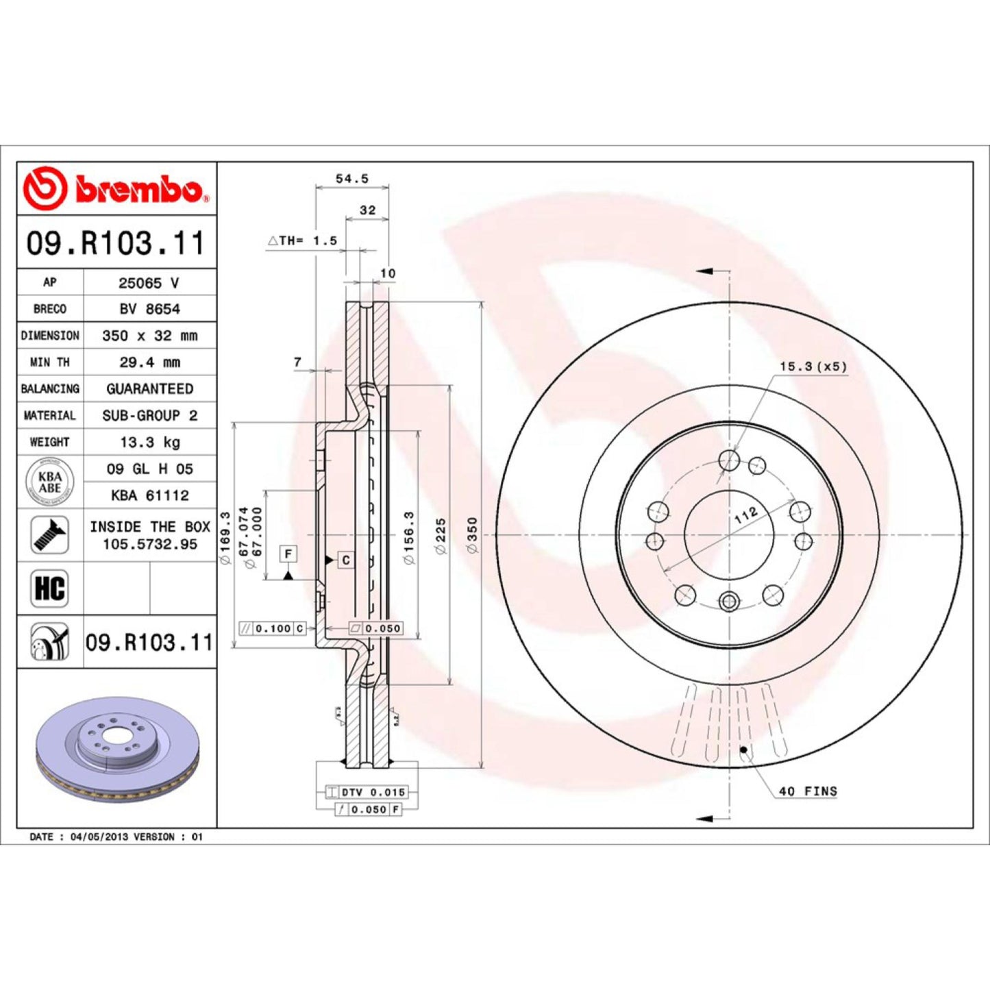 Disco De Freno Delantero Para Mercedes-Benz Ml500 2005-2009