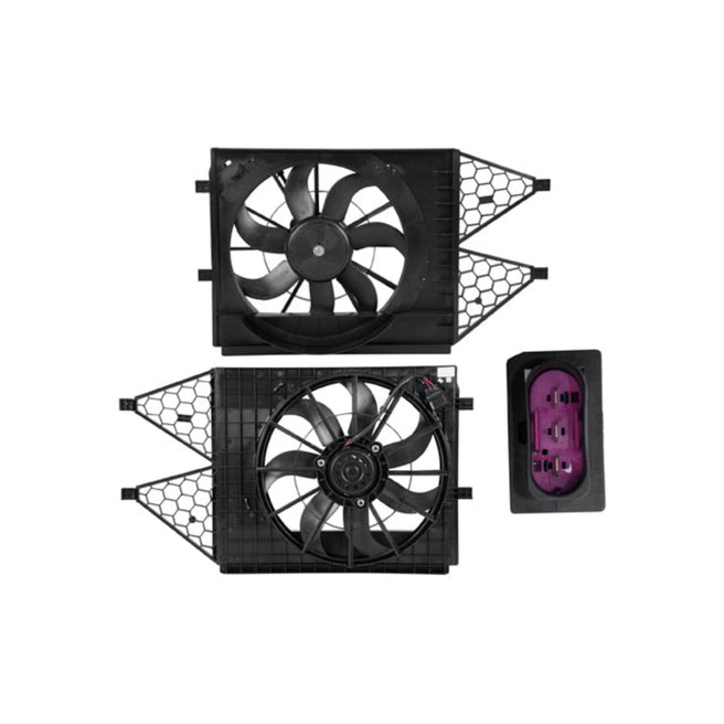 Motoventilador de Radiador Sencillo para Volkswagen Polo 2013-2014 L4 1.2L L4 1.4L Completo con Resistencia 3 Pines