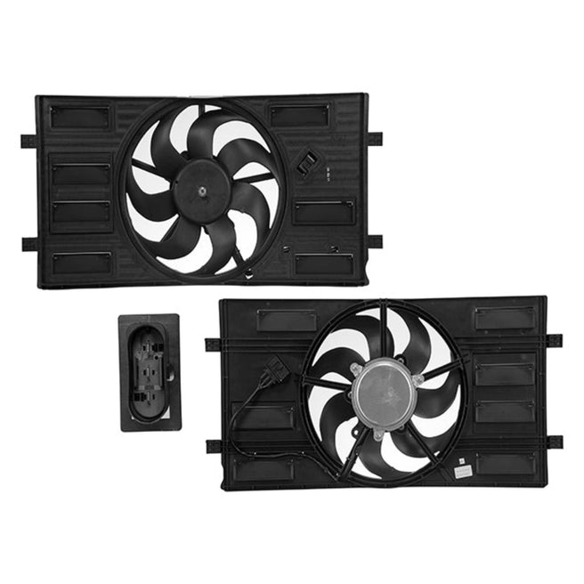 Motoventilador de Radiador Sencillo para Volkswagen Virtus 2020-2022 L4 1.6L Completo con Resistencia 3 Pines