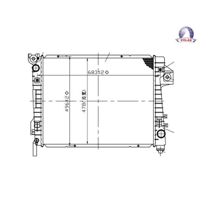 Radiador Dg Ram 1500 02-08/2500/3500 03-08 V6 3.7 Lts/V8 4.7, 5.7 Lts Aut C/S Aa 26 4/7X16 6/7X32Mm Alum Sold Polar