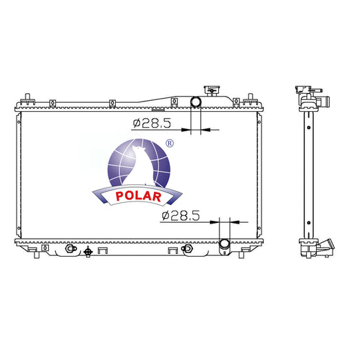 Radiador 16mm Civic Automático 2001-2005 Polar