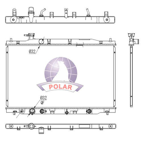 Radiador 16mm CR-V Automático 2010-2011 Polar