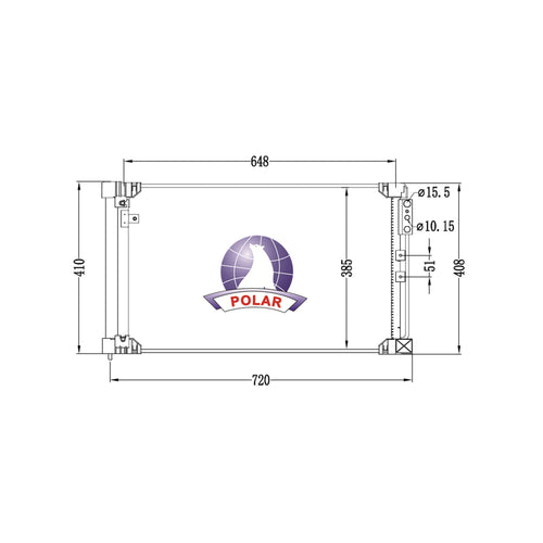 Condensador A/C Con Secador Q50 2016-2019 Polar