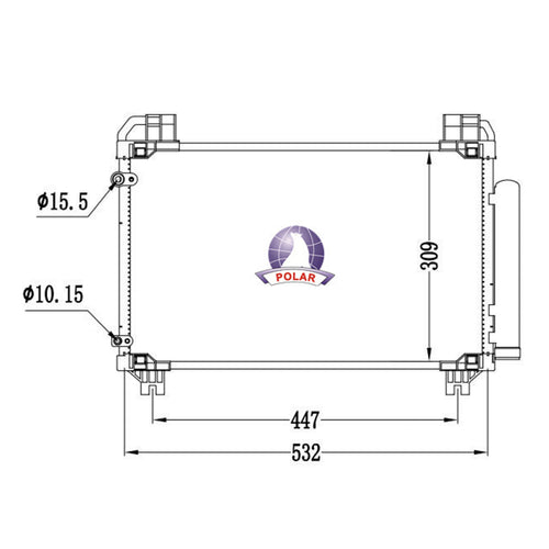 Condensador A/C Yaris 2016-2022 Polar