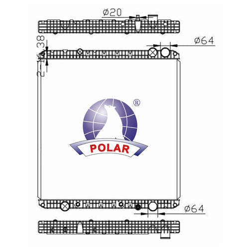 Radiador 56mm Cascadia Automático 2008-2013 Polar