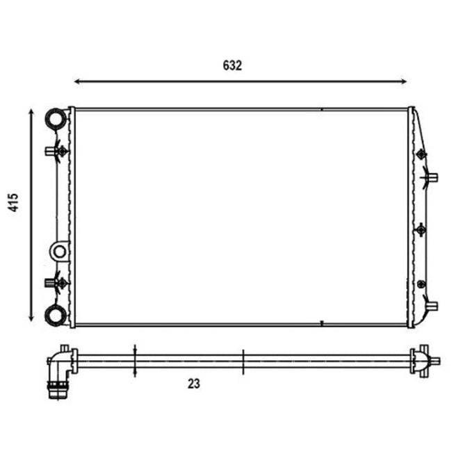 Radiador Volkswagen Polo 2003-2007 L4 2.0L