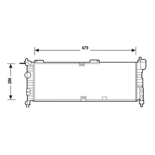 Radiador Chevrolet Chevy 1998-2012 L4 1.6L Soldado DPI: - Con A/C