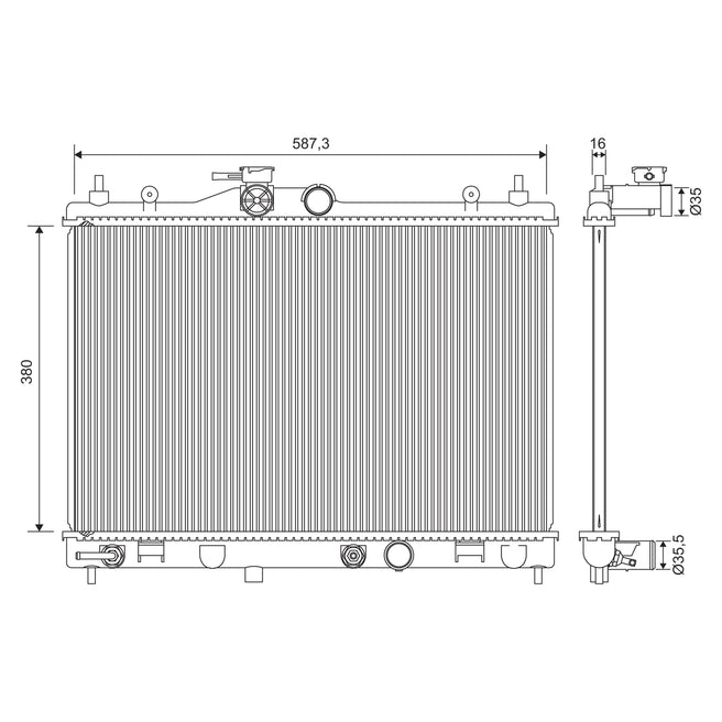 Radiador para Nissan Tiida 2007-2018 L4 1.8L DPI: 2981 701573_01