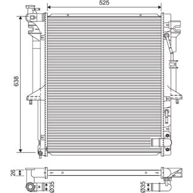 Radiador para Mitsubishi L200 2008-2015 L4 2.5L
