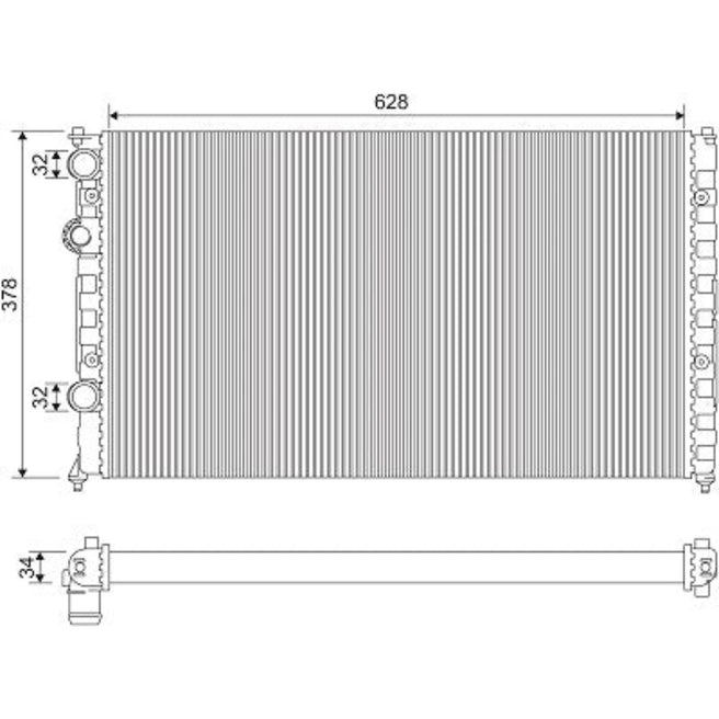 Radiador para Volkswagen Golf 1995-1997 V6 2.8L