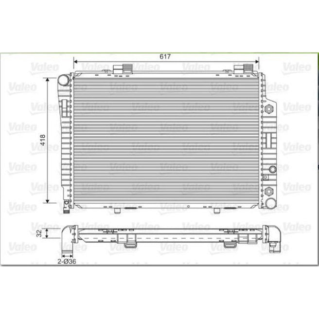 Radiador Mercedes-Benz C230 1996-2000 L4 2.3L DPI: 1844