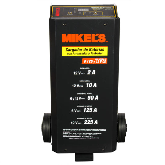 Cargador baterias con arrancador y amperimetro (2/10/50/125/225 amp)