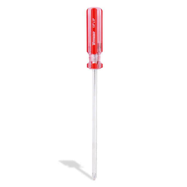 Desarmador cruz 1/4" x 6", barra acero cromado, mango PVC