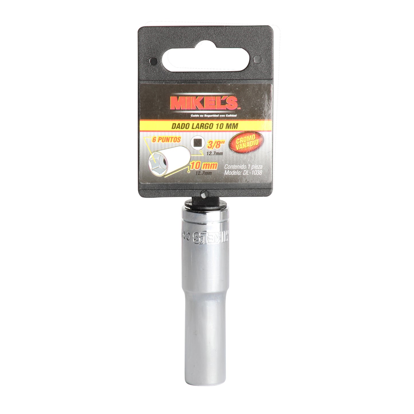 Dado largo 3/8” Milimetrico 10 mm 6 puntas